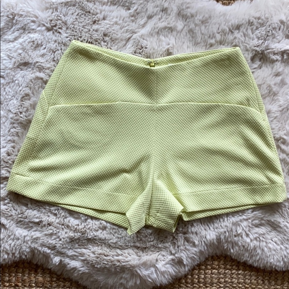 neon yellow/green textured BCBGENERATION shorts